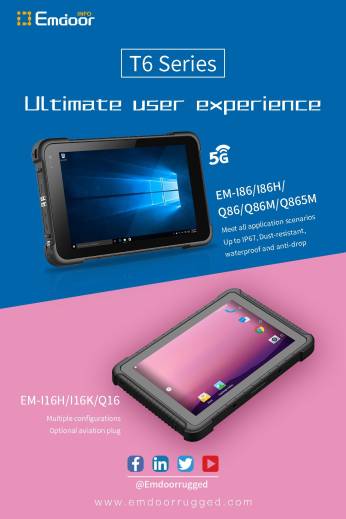 Tablette industrielle durcie Android EM-T195 Emdoor avec écran 10