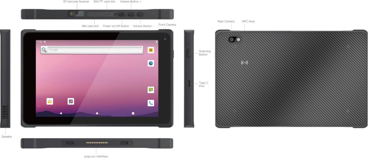 Tablette android de 15 pouces avec wifi / nfc / IC / RFID/SMR