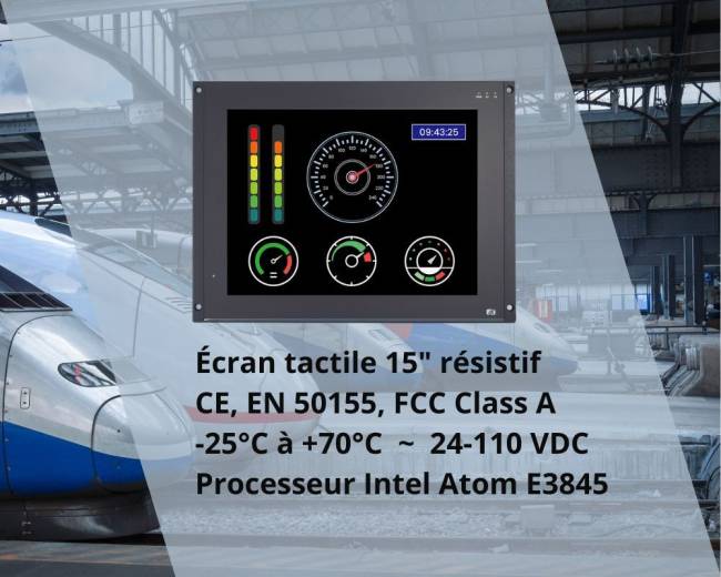 Panel PC ferroviaire Axiomtek GOT715S avec écran tactile résistif 15"