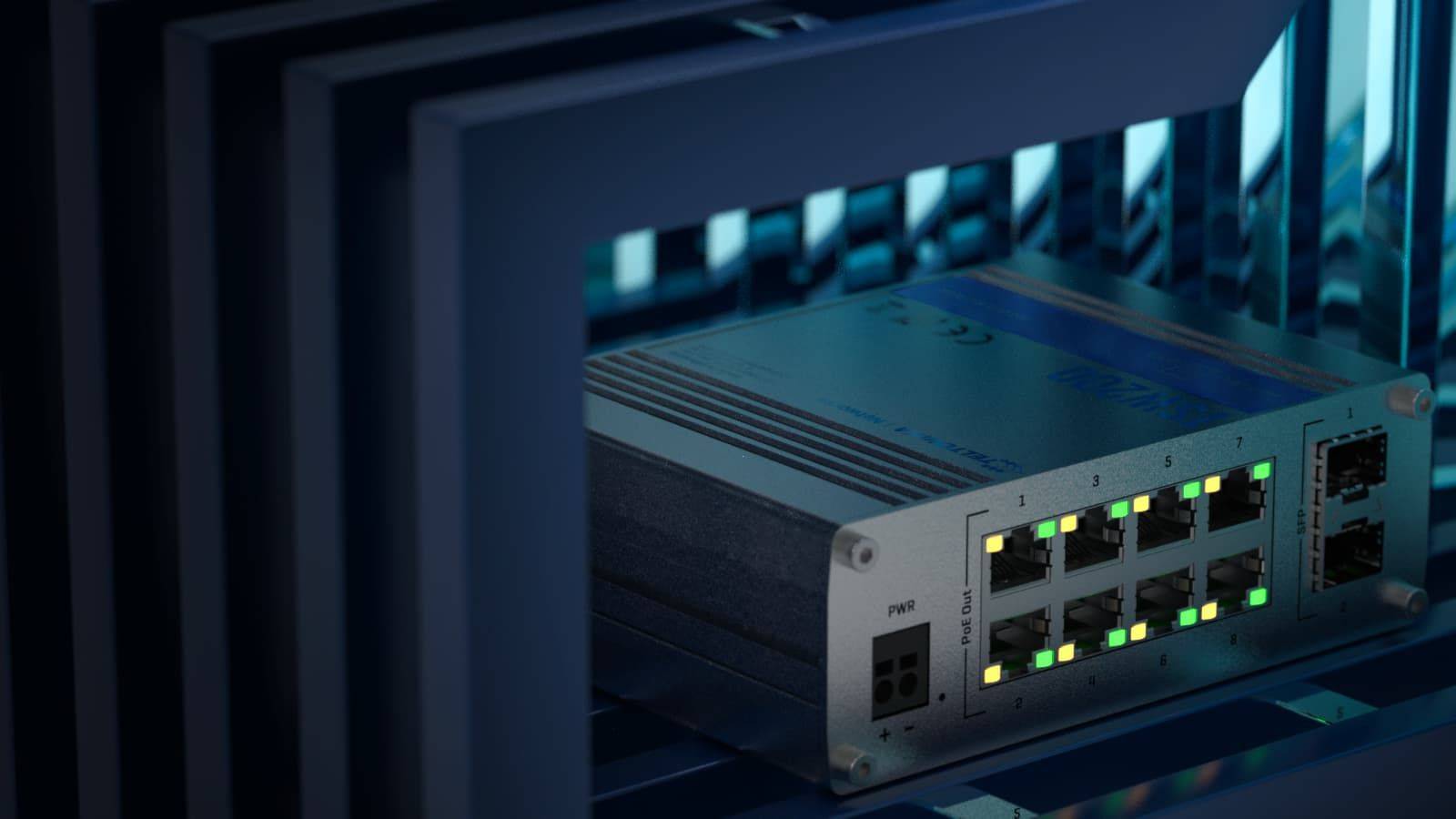 Switch Ethernet géré industriel 4x RJ45 et 2x SFP 2,5G/10G., Fabricant de  commutateurs réseau et de convertisseurs de média